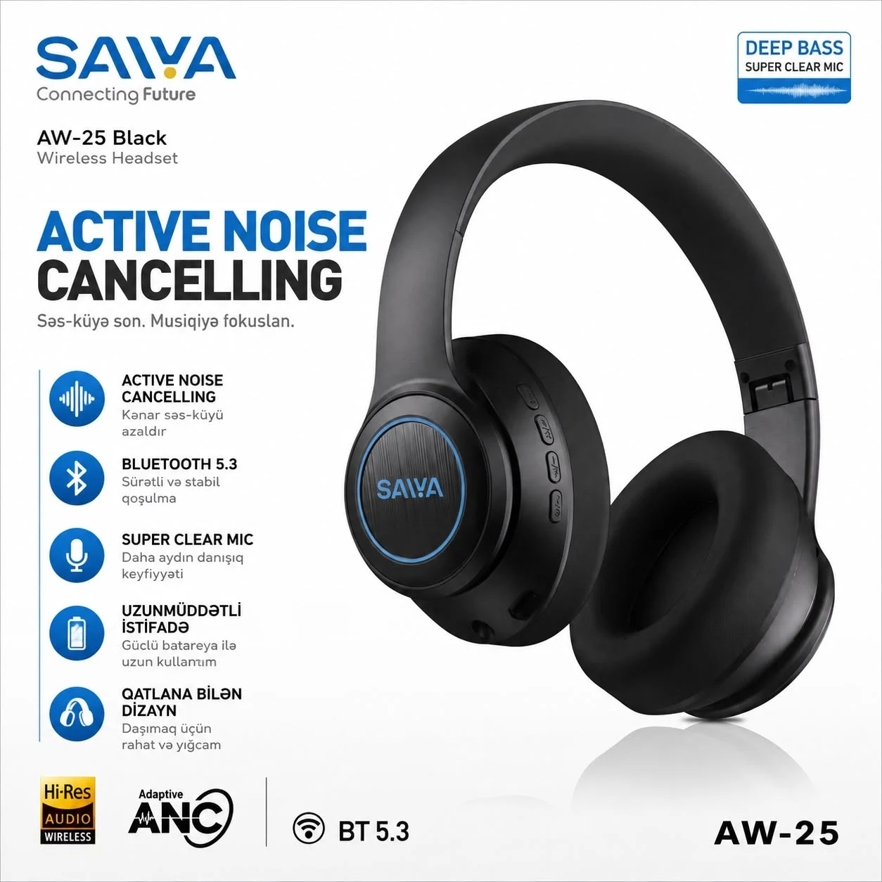 Wireless Qulaqlıq SAIVA AW-25 