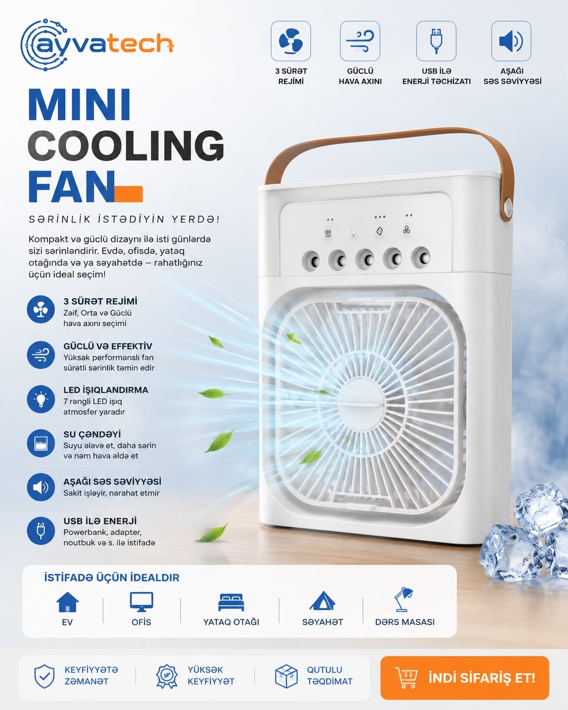 Mini Cooling Fan – Su ilə işləyən portativ soyuducu