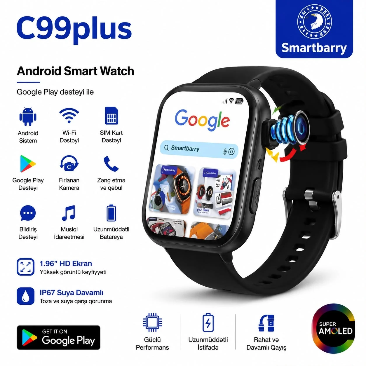 Smartbarry C99 Plus Android Smart Saat