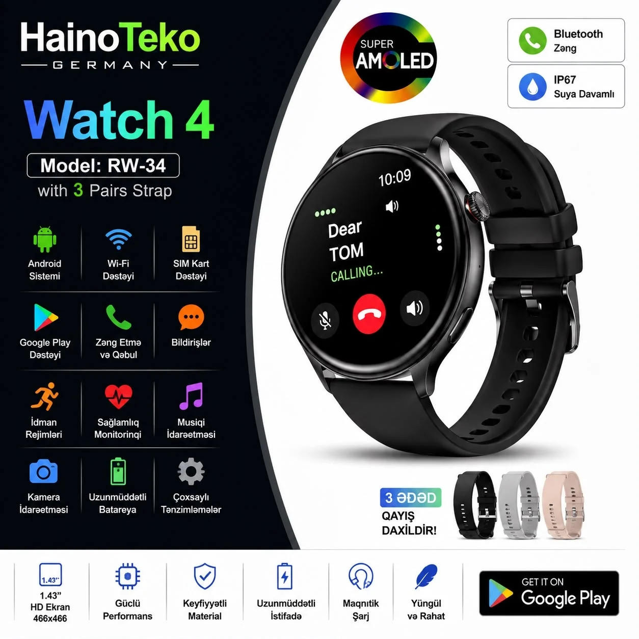HainoTeko Watch 4 (RW-34) – Smart Saat